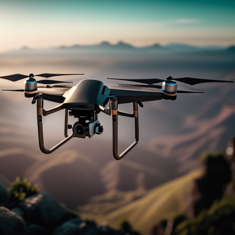 Drone tecnologico in volo